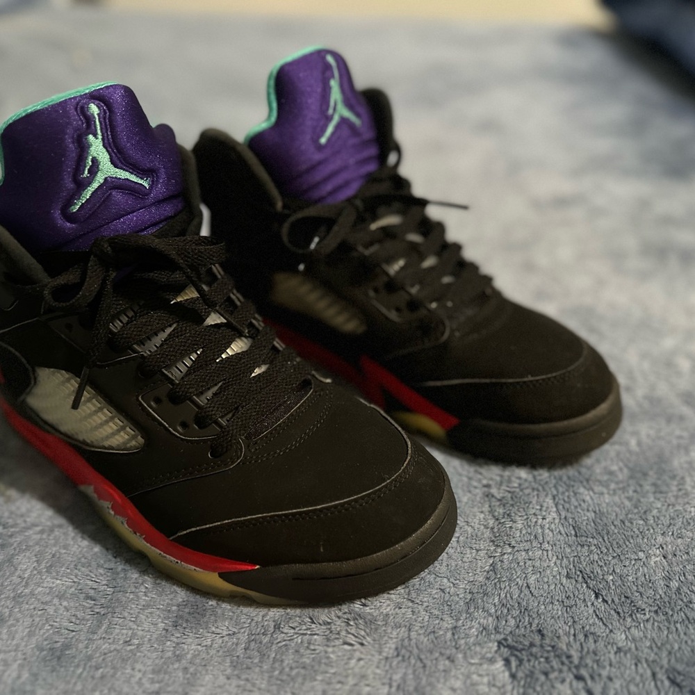 Air Jordan Black and Purple Sneakers